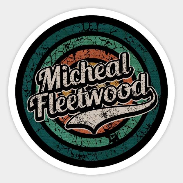 Micheal Fleetwood // Retro Circle Crack Vintage Sticker by People Mask